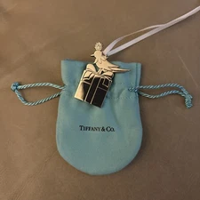Auth Limited Tiffany & Co 2025 Holiday Ornament Bag Charm • Bird on a Gift Box 