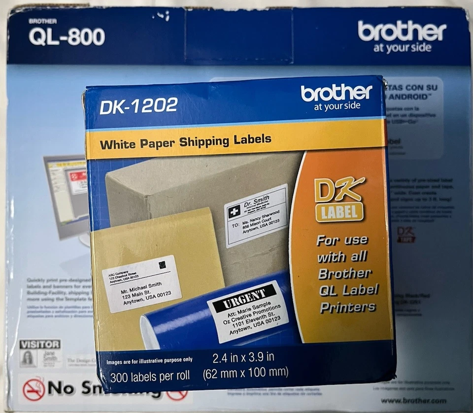 NEW IN BOX! Brother QL-800 Black And Red Label Printer W/1 Roll Of White Labels - Image 2 of 4