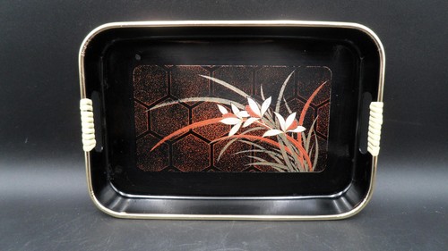Vintage Serving Tray Set Alco Industries 3 PC Nishi Garden Nested Lacquerware - Picture 12 of 15