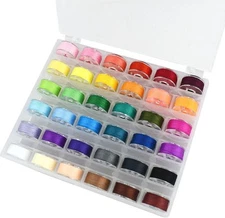 36 Pcs Bobbins and Sewing Threads Prewound Bobbin Thread with Multicolor 