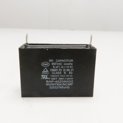 Nuintek BAP-45Z060G2 6uF 450VAC CBB61 Motor Run Capacitor 50/60Hz