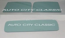 Glass Set 1937 1938 Chevy GMC Pickup Door and Rear Back Original Green Tint