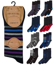 Bamboo Comfort Fit Socks Mens Antibacterial Non Elastic Everyday Dress Sock