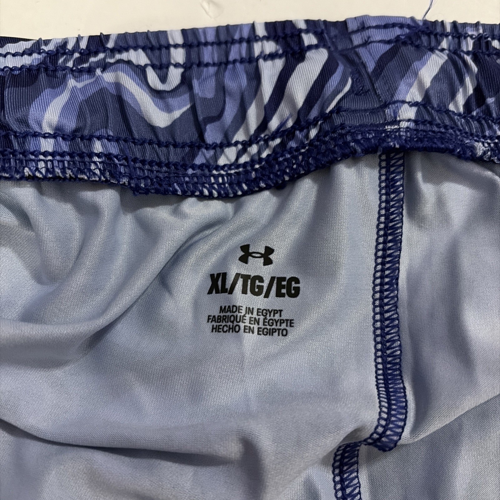 Under Armour UA Blue Wavy Print Poly Elastane Running Shorts Mens XL NWT thumbnail 6