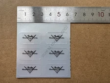 1Set 6Pc Fender Custom Shop Guitar Vinyl UV Metallic PVC Headstock Decal Sticker