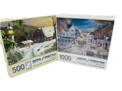 Bits & Pieces Puzzles (2) Harvest Cafe 1000 In The Still Light Of Dawn 500 Piece