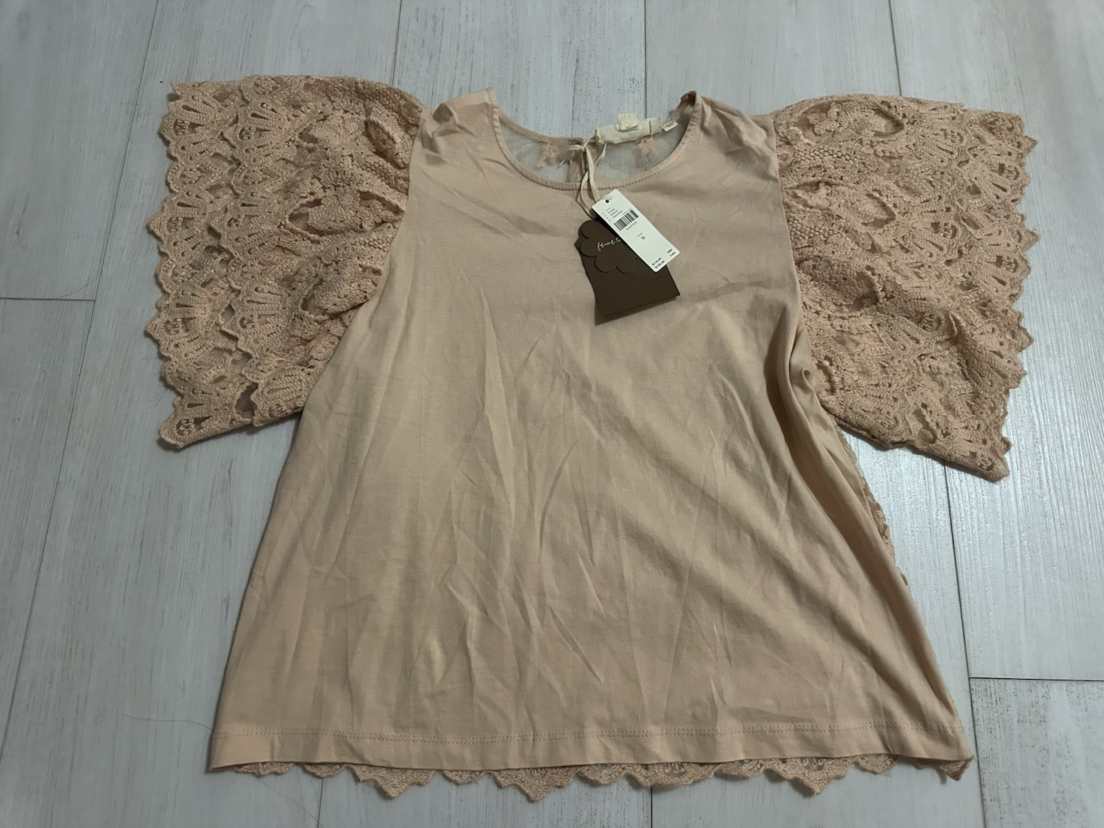 NWT Anthropologie Forever That Girl Lace Back Pink Top Sz M image 4