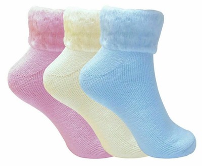 Damen Bett Fleece Thermo Socke Warm Fleece Gefüttert Kuschelig Schlafsocken Gr. 4-7