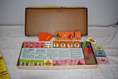 Vintage 1963 Barbie Queen of the Prom Board Game, Missing Two Rings, Used