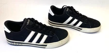 Adidas Shoes Men's Size7 1/2" Daily Team Black White Casual Suede Sneakers