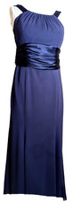 Davids David's Bridal Formal Dress Navy Long Sleeveless Prom Bridesmaid Sz 14
