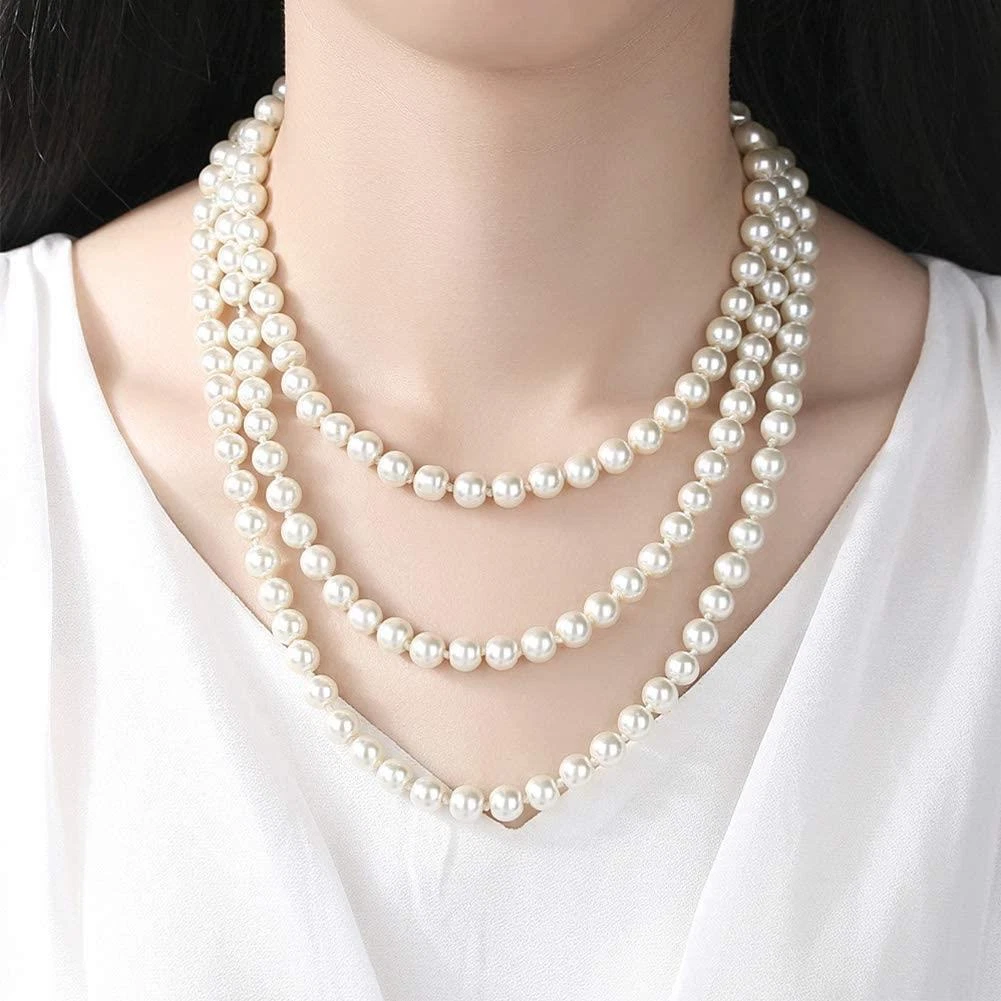 Long pearl shop necklace flapper
