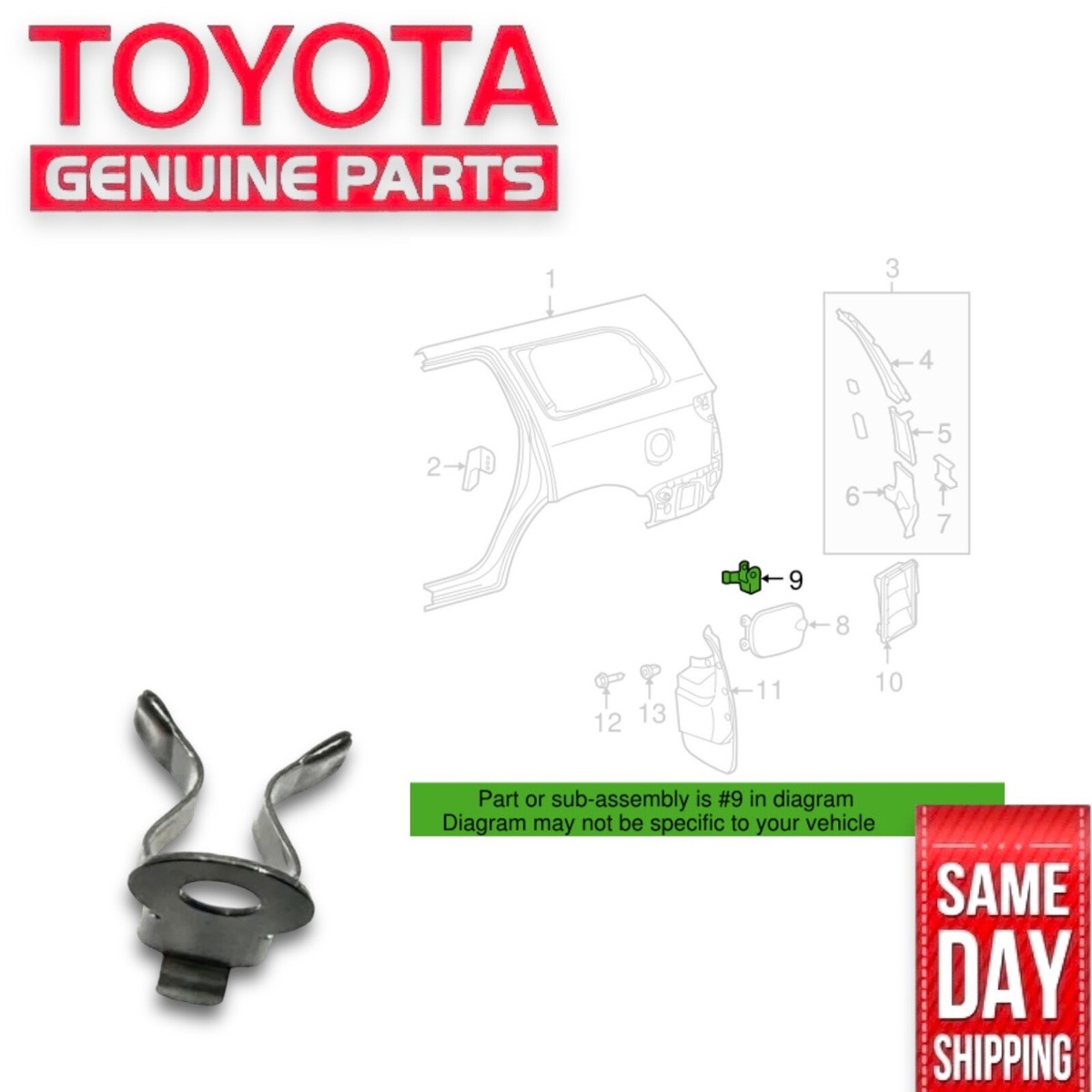 07 - 14 TOYOTA FJ CRUISER FUEL DOOR COVER RELEASE HINGE SPRING