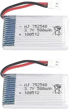 2× Lipo Battery 3.7v 500mAh for Rc Drones Syma X5 X5C X5SC X5SW, Cheerson CX-30W