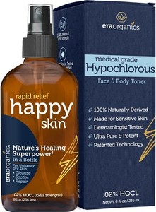 Happy Skin .02 % Hypochlorous Acid Spray Toner–Skin Cleanser for Face & Body 2oz