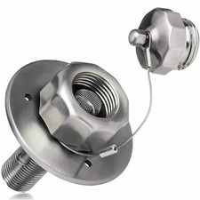 Metal RV City Water Stainless Inlet With Check Valve Flange Hose Connector Fill