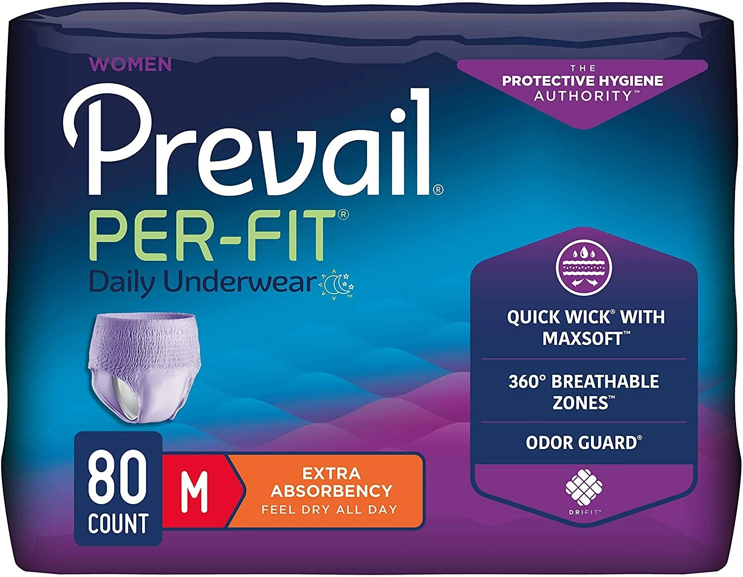 Prevail Per-Fit Women Adult Absorbent Underwear Medium 34'' - 36'' - 80/Case