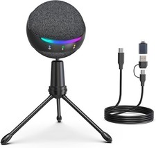 ZealSound Microphone for iPhone,USB mic for PC gaming, Mute Active Noise Cancel