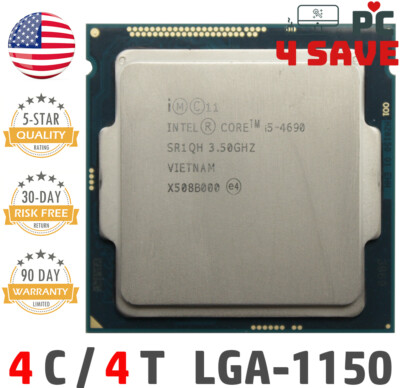 4th Gen Intel Core i5-4690 CPU 3.50GHz (Turbo 3.90GHz) 4-Core 6M