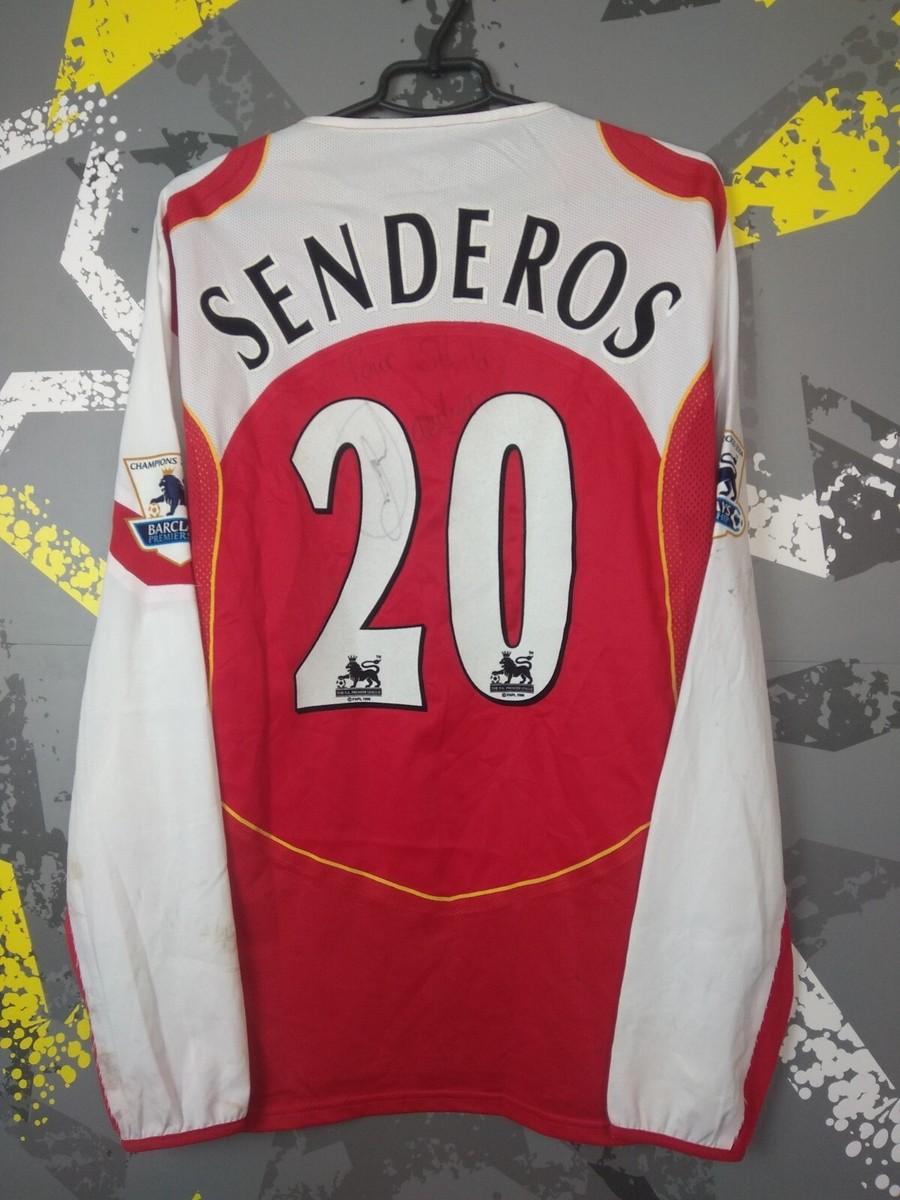 Senderos Arsenal Home football shirt 2004 2005 Long Autograph Match Worn  ig93 - Main Image