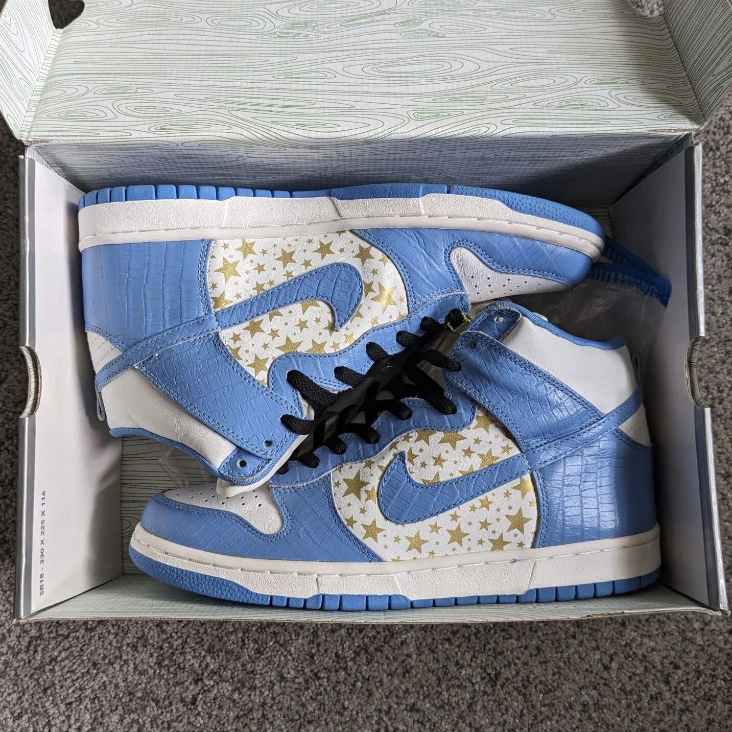 Nike Supreme Dunk Pro SB High University Blue 2003 307385 141 taille 9