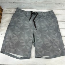 SPYDER Mens Swim Shorts Gray Quick Dry UPF 30 Lined Trunks Large 35x8.75"