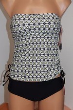 NEW Hula Honey Swimsuit Bikini Tankini 2pc set Sz S Bandeau Strap