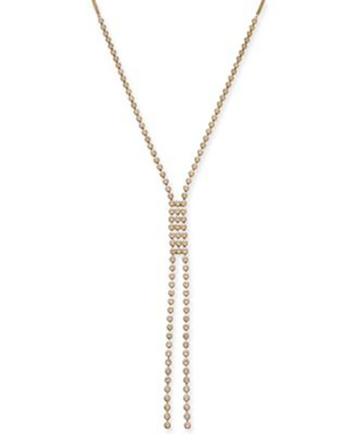 New Inc Gold Crystal Lariat Necklace $44.50