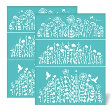 Wildflower Silk Screen Printing Kit - Butterfly Bird Design | 2pcs 8.6x11 Inch S