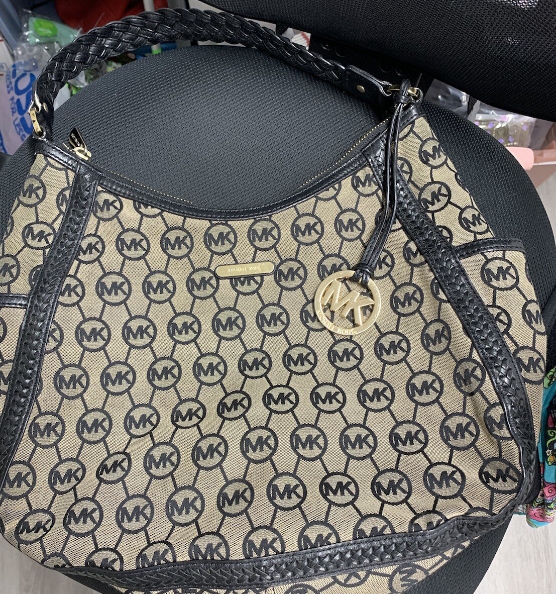 Michael Kors Vintage Shoulder Hobo Bag Brown/Black #I98WA thumbnail 15