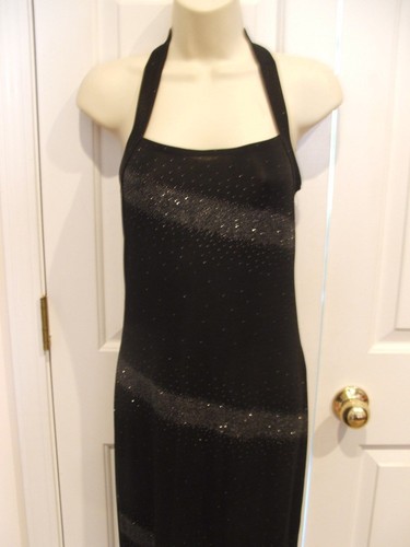 NWT FREDERICK'S OF HOLLYWOOD BLACK/SILVER prom Pagent formal ocassion gown small - Picture 3 of 4