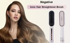 Negative Ionic Hair Straightener Brush with 9 Temp Settings--LED Display SUPBERC