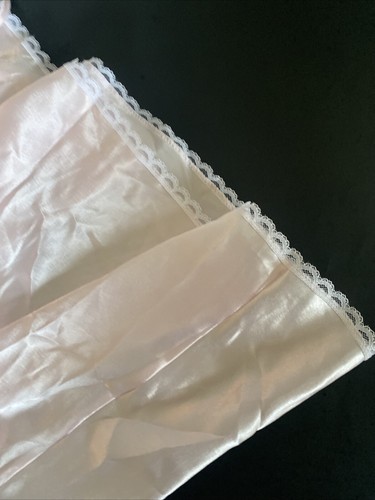 Vtg. APPEL Pink Silky Nightgown With White Lace Size Medium Lingerie Sleepwear - Picture 12 of 15