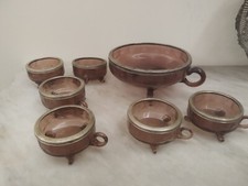 Antico servizio macedonia cristallo colorato argento 800 difetti