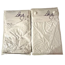 Sky Lot Of Two Euro Pillowsham Cotton White Smocked Chevron Sealed New