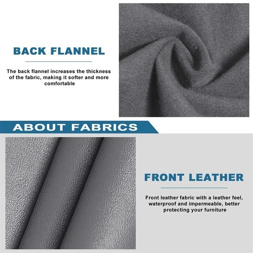 Funda de sillón de cuero PU color liso impermeable al aceite fundas para sillas de asiento de oficina - Imagen 4 de 16