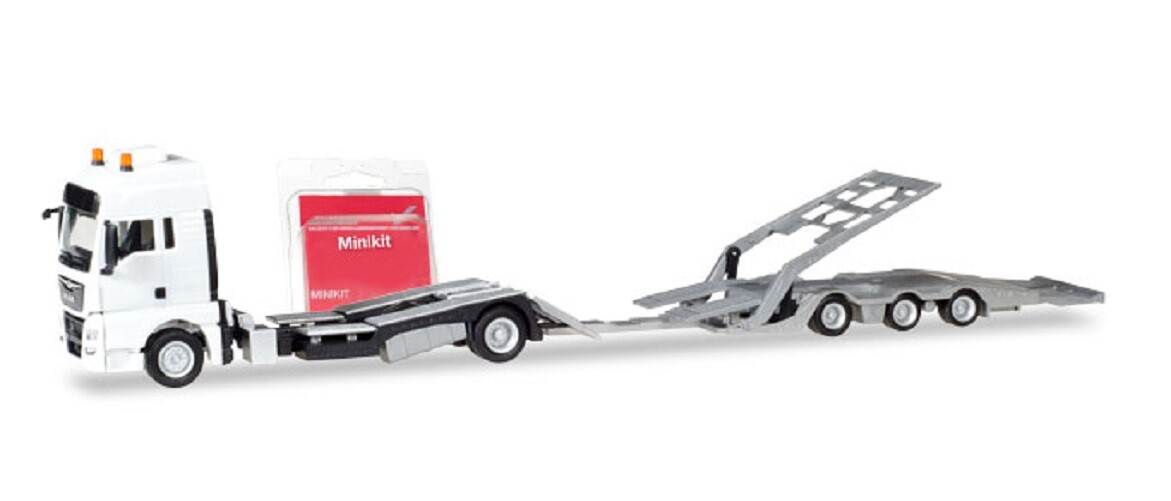 Herpa Media Markt トレーラー 1/87 Herpa box trailer 2-axle red 
