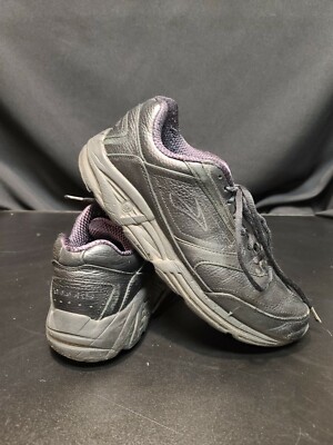 Brooks Addiction Walker Black Leather Walking Sneakers Comfort