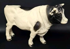 Vintage Holstein Bull 1968 Childcraft Rubber Toy 5 x 8" Farm Animals Cow