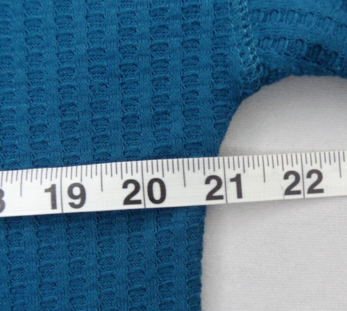 Chaser Waffle Hoodie Pullover Teal Blue Long Sleeve Thermal Knit Women's Size XS - Picture 13 of 20