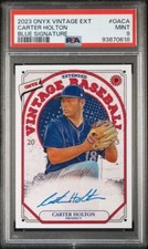 2023 Onyx Extended AUTO Blue Ink CARTER HOLTON Vanderbilt Atlanta BRAVES PSA 9