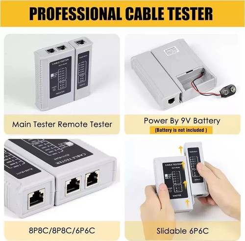 RJ45 Crimp Tool Kit, Ethernet Pass through Crimper, Network Cat5 Cat6 Cat7 Crimp - Afbeelding 6 van 8
