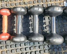 York Barbell dumbbells 5-30 pound Buns Rare vintage globe Roundhead Hard To Find