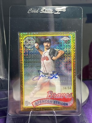 2024 Topps Update Chrome Refractor Spencer Strider Gold Auto 43/50 Mint