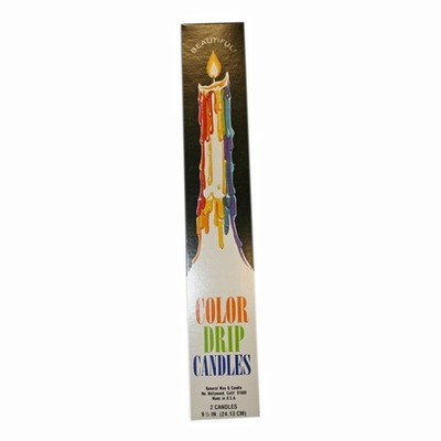 Color Drip Wax Taper Candles Slow Burning Event Party Decoration 8 PCS