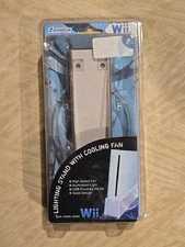 NEW HYPERKIN Cooling Fan + Stand W/ Blue Glow Glowing Light for Nintendo Wii S41