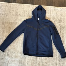 Nike Hoodie Men s M Navy Blue Tech Fleece Windrunner Full Zip Athletic Sweater