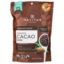 Navitas Organics Organic Cacao Nibs 16 oz 454 g B Corp, BPA-Free, Fair Trade,
