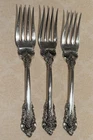 3 WALLACE SOLID STERLING SILVER GRANDE BAROQUE SERVING FORKS 8 1/8" 264 GRAMS