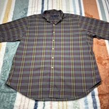 Polo Ralph Lauren Oxford Button Down Shirt OCBD Mens XXL Purple Vintage SS 1088